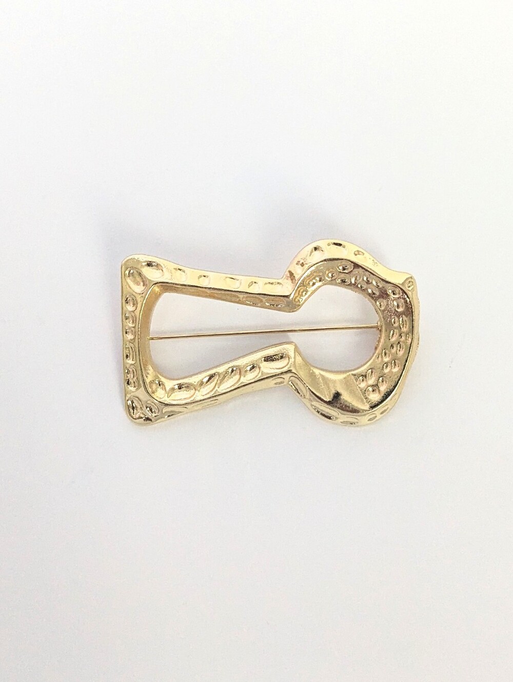 Gold Keyhole Sculptural Brooch
